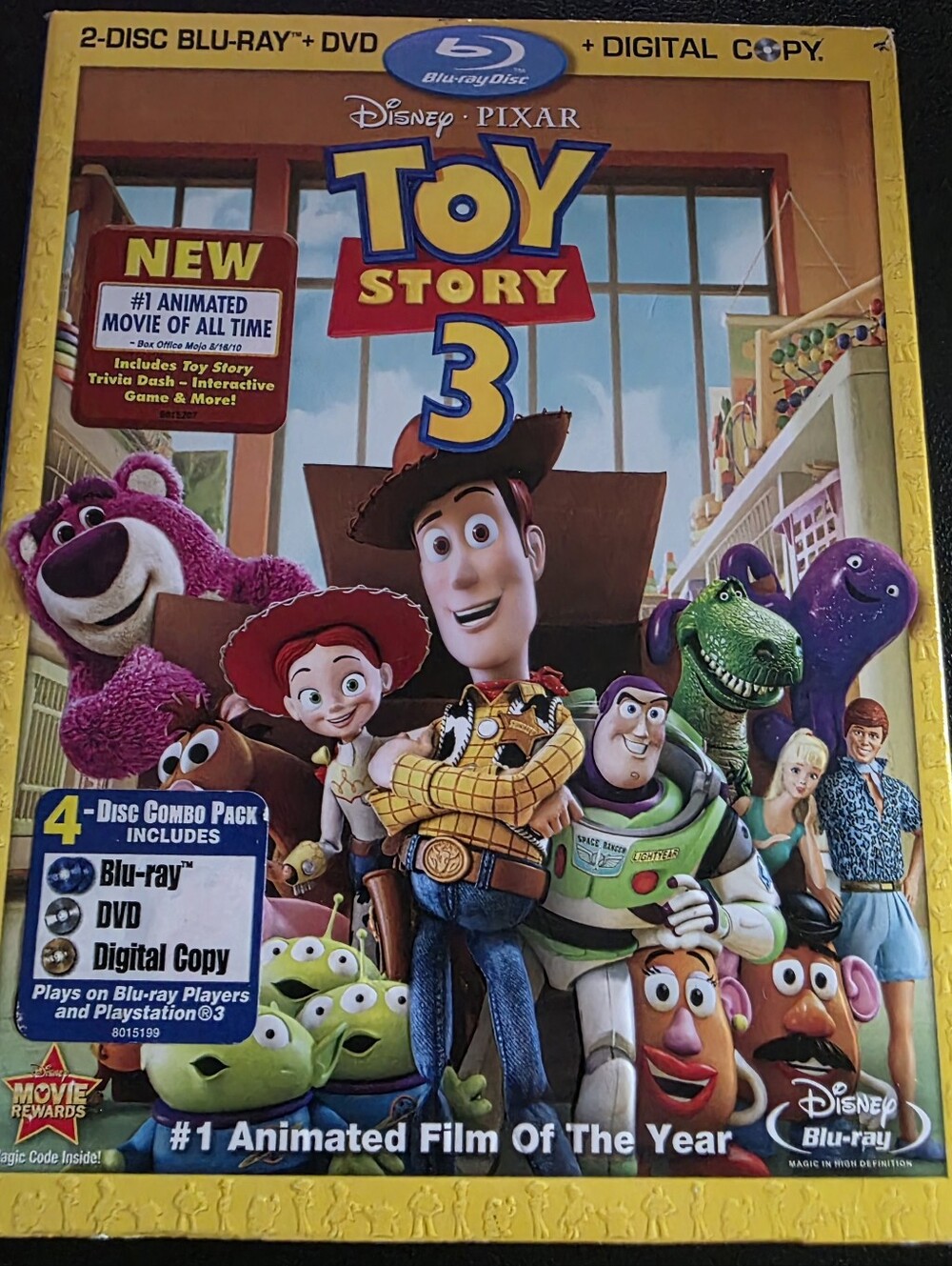 Used Toy Story 3 (Four-Disc Blu-ray/DVD Combo + Digital Copy) W/ SLIP COVER